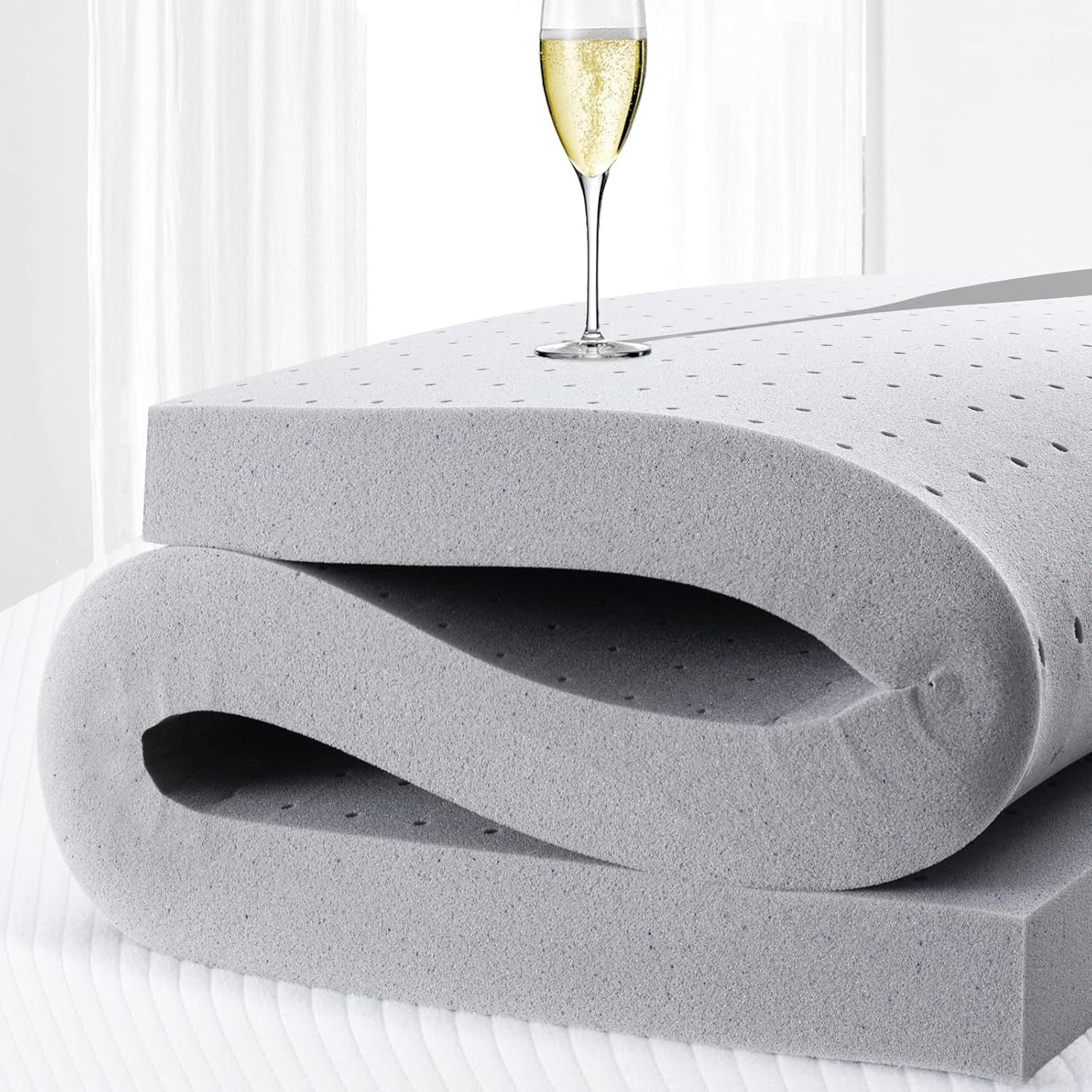 2 Inch Mattress Topper King,Gel Memory Foam Mattress Topper Double Bed Topper for Soft & Cooling Sleep, Pressure Relieve, CertiPUR-US Certified