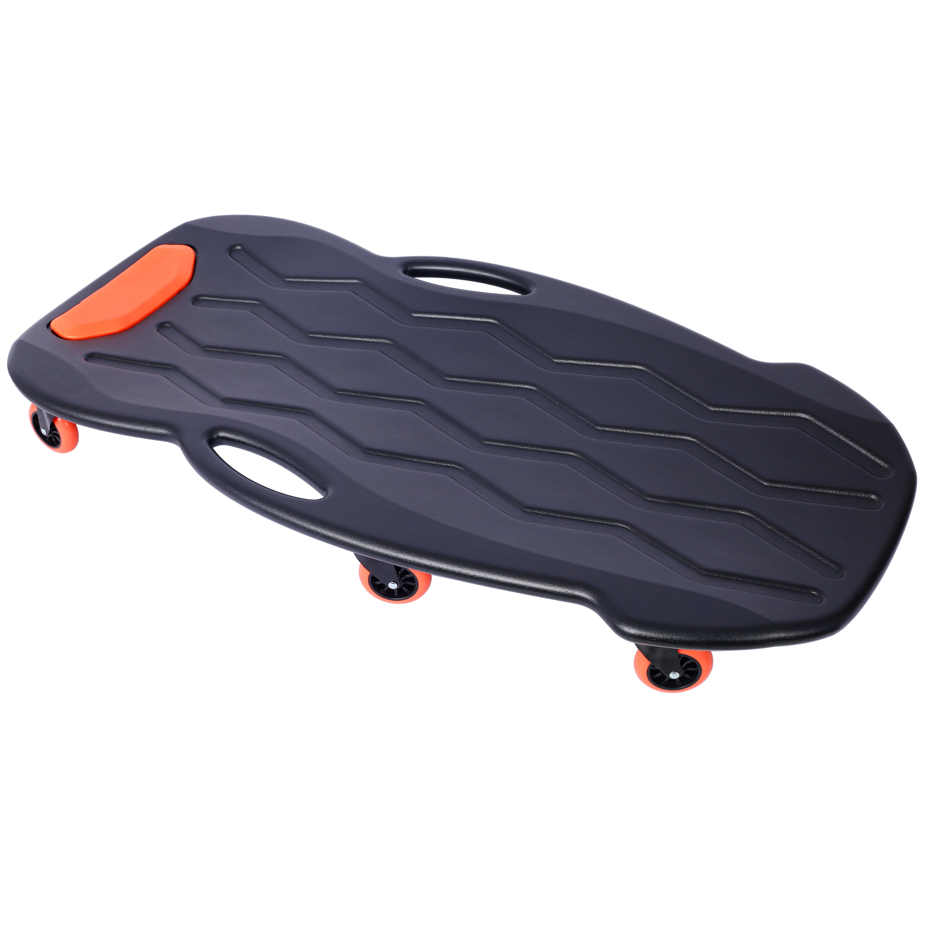 Plastic Creeper 42 Inch with carrying bag - Blow Molded Ergonomic HDPE Body with Padded Headrest & Dual Tool Trays - 330 Lbs Capacity ORANGE