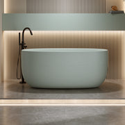 51'' Freestanding Bathtub Resin Stone Soaking Bathtub Solid Surface Modern Tubs with Overflow and Pop-up Drain