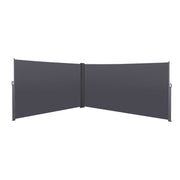 Retractable Side Awning, 276 x 71 in, Waterproof and UV-Resistant, Roll-up Privacy Screen for Balcony, Grey