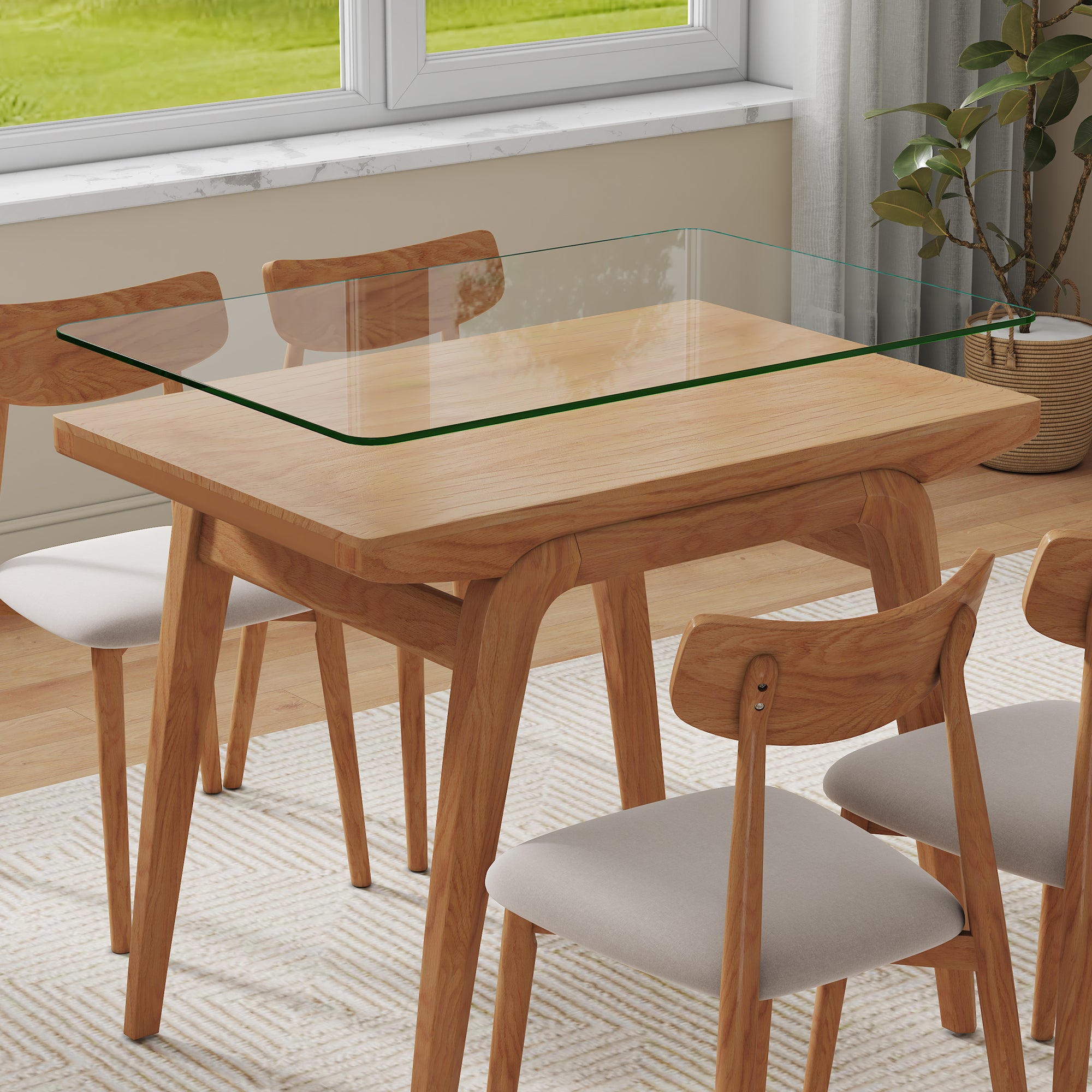 ONLY Separate Glass Tabletop.24*36 inch Rectangular heat-resistant Transparent Tempered Glass Tabletop.Suitable for various occasions such as kitchens and restaurants.Transparent GLASS,24*36*0.31inch.