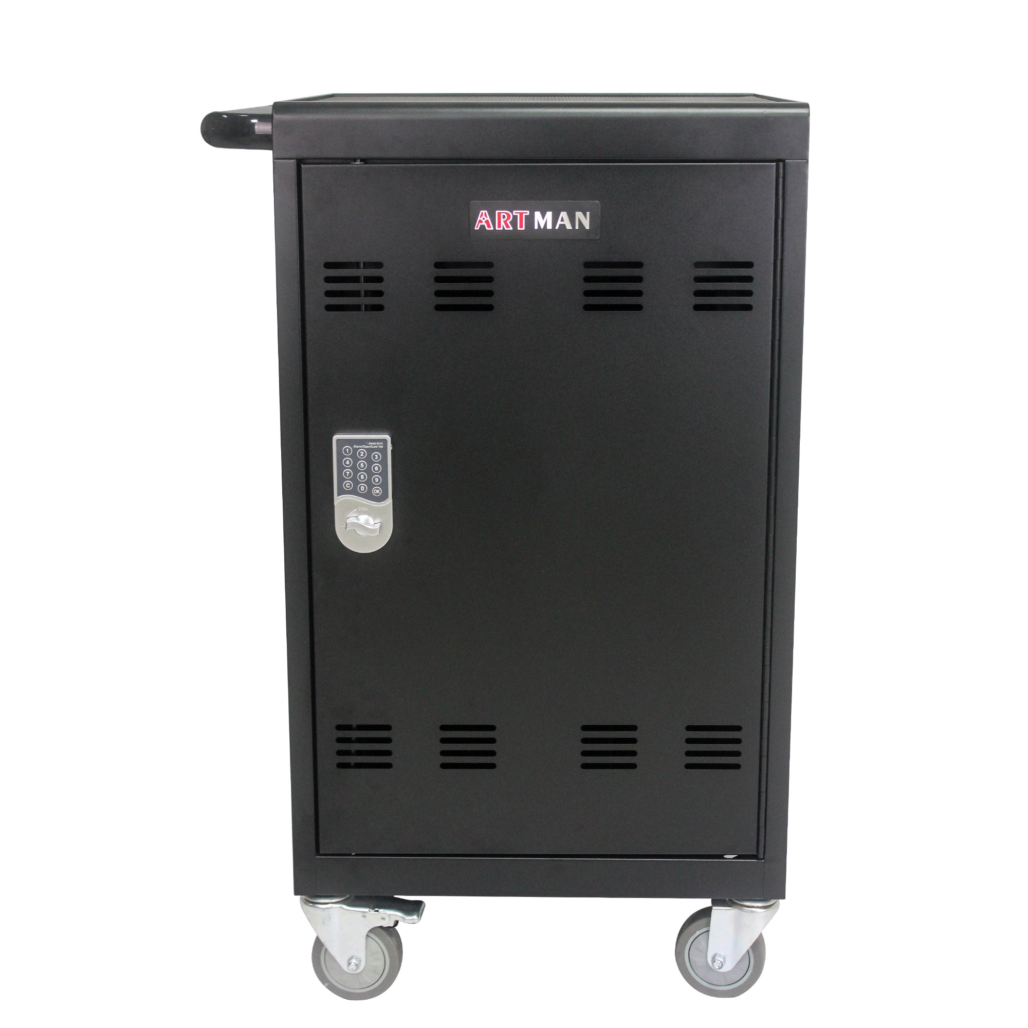 Mobile Charging Cart and Cabinet for Tablets Laptops 30-Device With Combination Lock(Black).