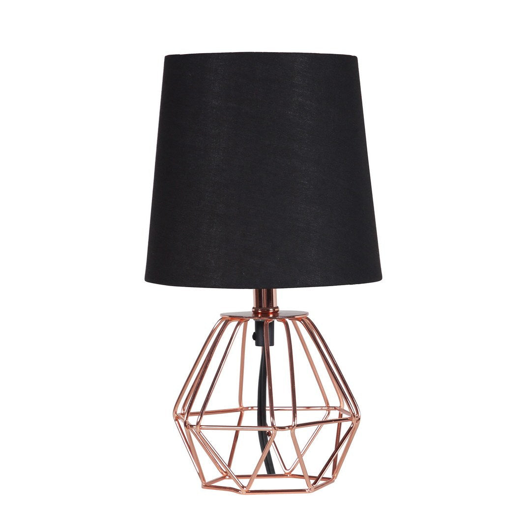 11.25' Copper Metal Table Lamp 'Wesley Geometric', Copper