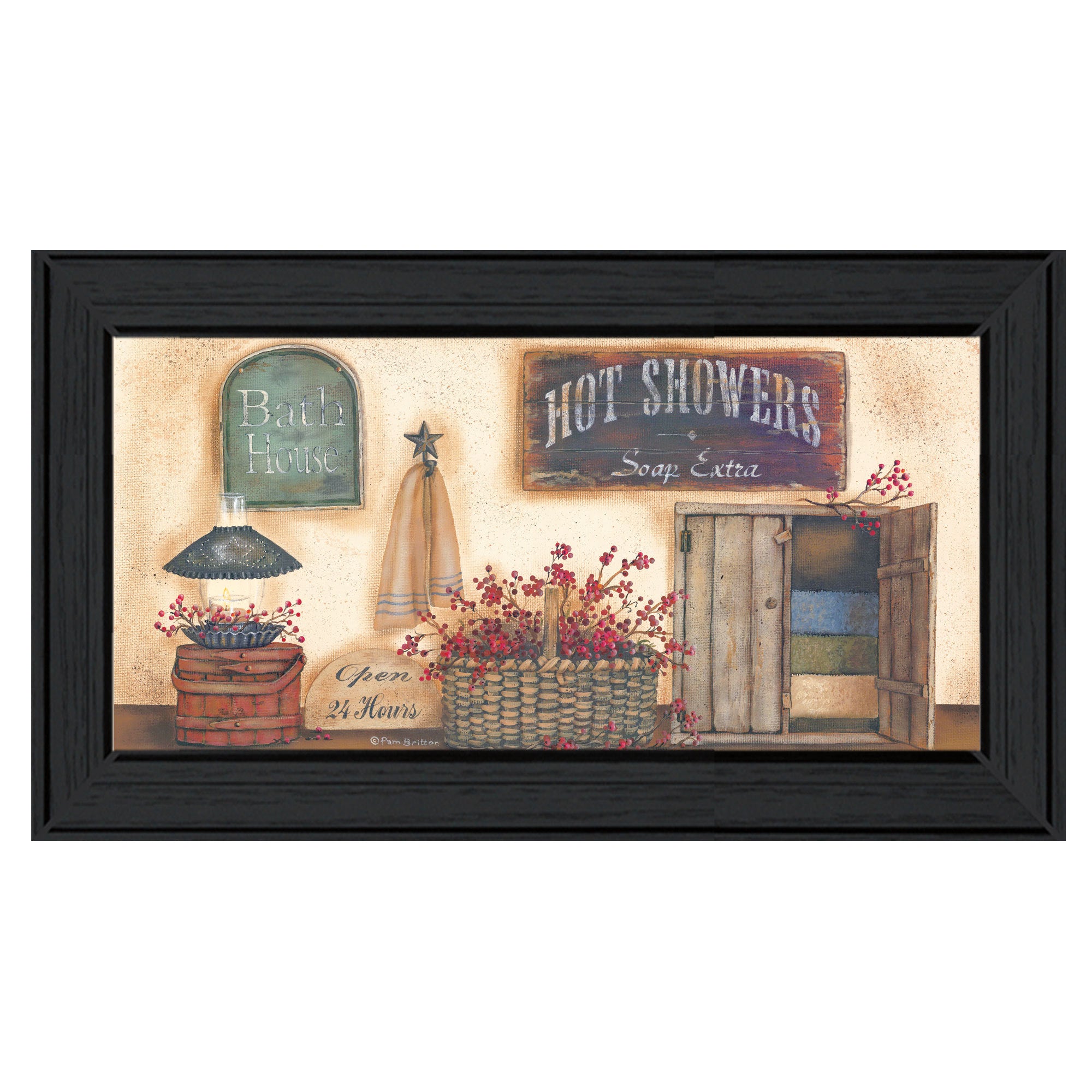 'Bath House' Collection By Pam Britton, Ready to Hang Framed Print, Black Frame