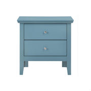 Teal Elegance Nightstand With Drawers in Vivid Finish and Particle Board Construction