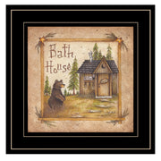 'Bath House' by Mary Ann June, Ready to Hang Framed Print, Black Frame