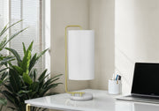 Lighting, 20'h, Table Lamp, White Marble, Ivory / Cream Shade, Contemporary