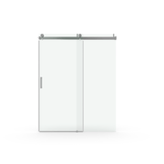 BATHIN 56' - 60' (W) x 76' (H) Frameless Soft-closing Shower Door, 1/4' (6mm) Tempered Glass Single Sliding with Explosion-proof Coating, Chrome 24D01-60CHX