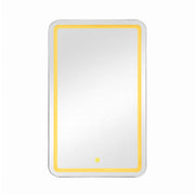 Rectangle Medicine Cabinet Mirror Bathroom Mirror with Storage Wall Mounted Medicine Mirror Cabinet with LED - Sliver