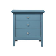 Casual Teal Storage Nightstand with Convenient Drawers and Particle Board Construction