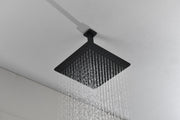 16 Inch Square Rain Shower Head Matte Black 304 Stainless Steel Showerhead