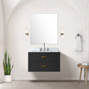 Black Single Bath Vanity 30 in. W x 22 in. D
