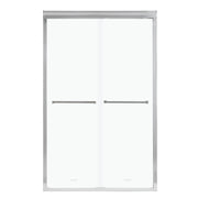 Modern Semi-Frameless Bypass Sliding Shower Enclosure, Chrome Finish, 48' W x 76' H, Tempered Glass