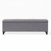 GLOUSTER Contemporary Storage Ottoman V2 with Versatile Functionality in Grey PU, 51.25 x 17.50 x 16.25 inches