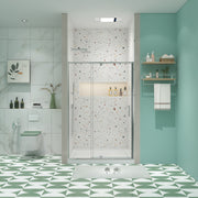 32-36' W x 72' H Piovt Swing Glass Shower Door,Pivot Frame Sliding Shower Door with 1/4'(6mm) Clear SGCC Tempered Glass,Chrome Finish Shower Doors,Reversible Installation
