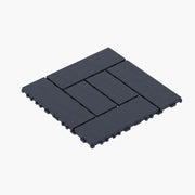 ZZ Style Deck Tiles 12-Inch DIY Modular Interlocking Floor Tiles Dark Gray Polypropylene