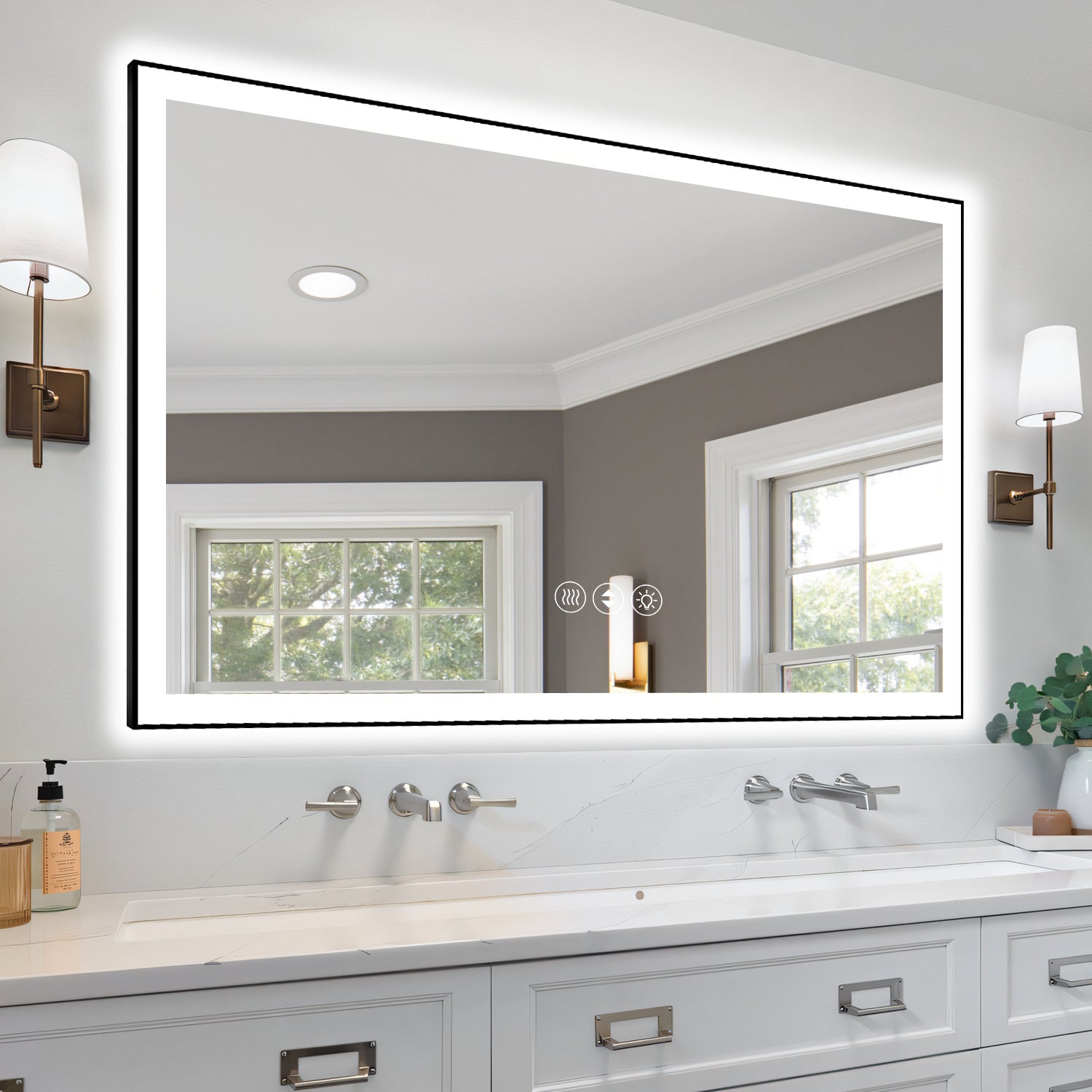 60x36 Inch Frameless LED Bathroom Mirror,Smart Mirror