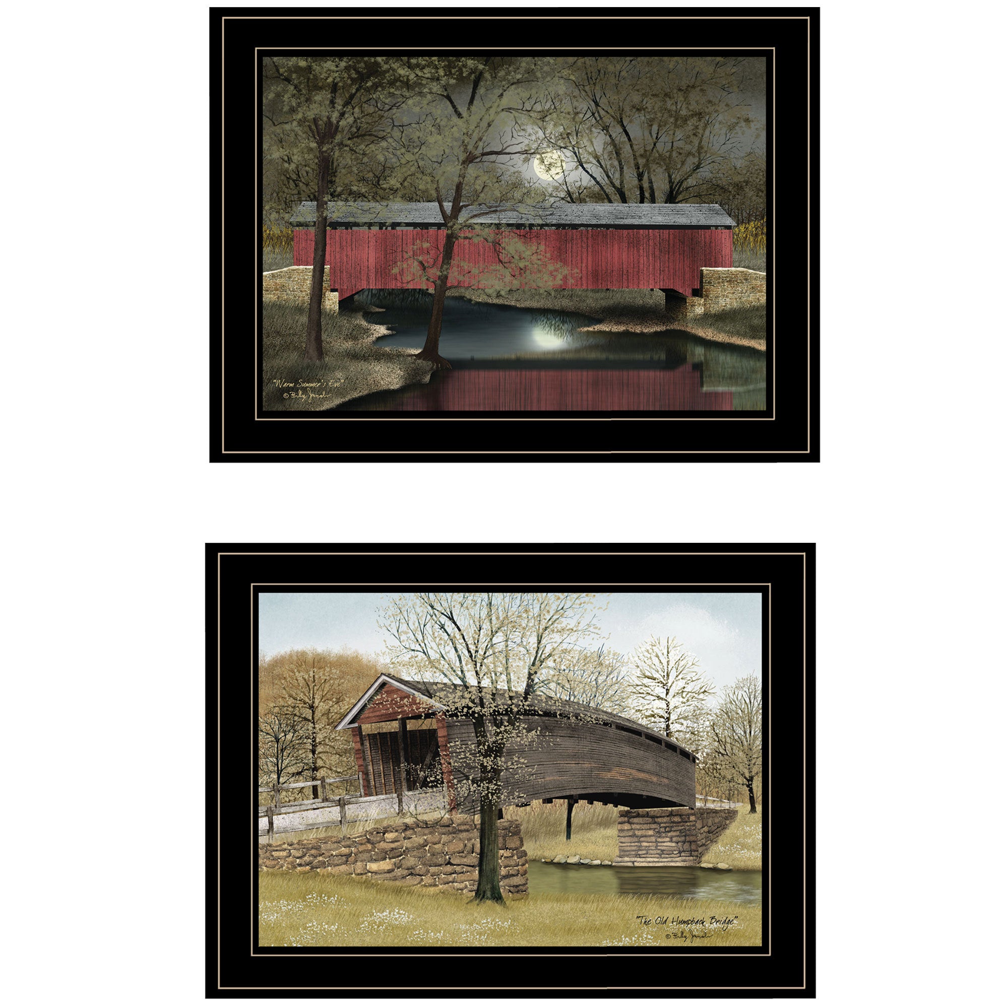 'Bridges Vignette of 2-piece By Billy Jacobs, Black Frame