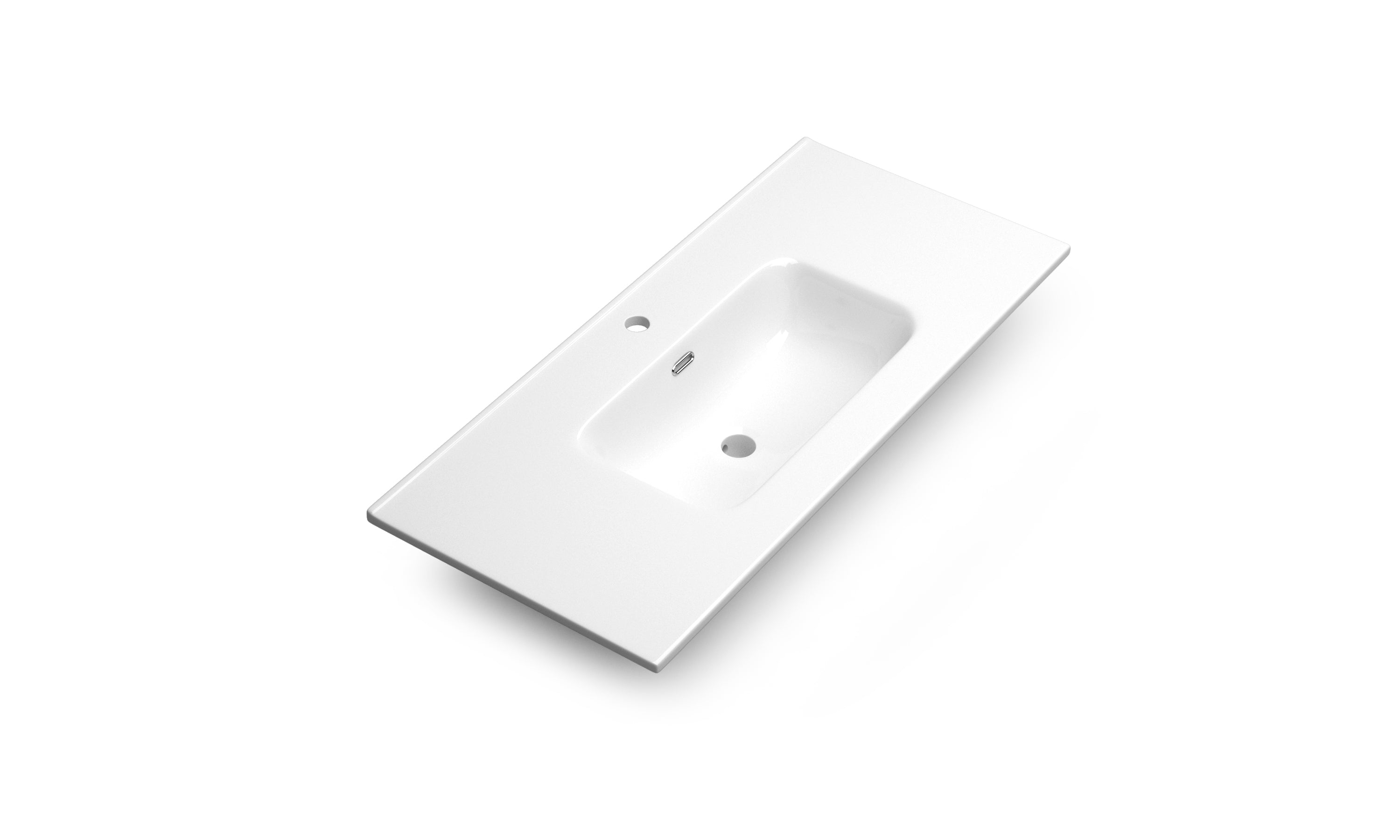 DAX Onix Glossy Ceramic Basin 40' – Modern Rectangular Bathroom Sink, Easy-Clean Durable Surface
