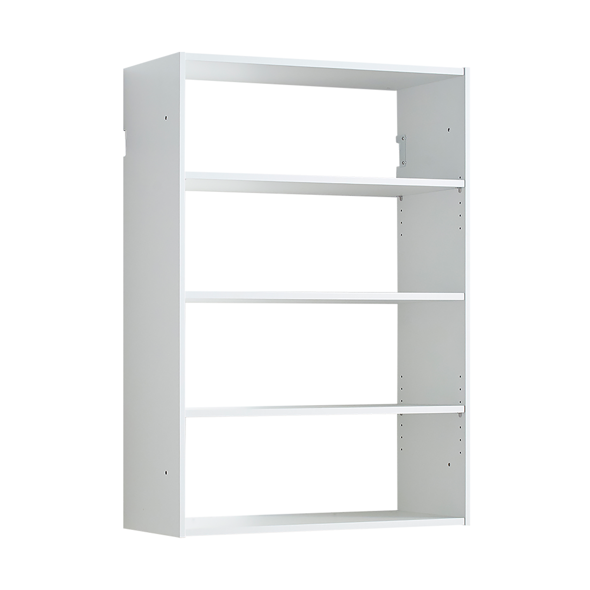 Devi White Wall Mounted Wood Closet System with Modular Design and Ample Storage