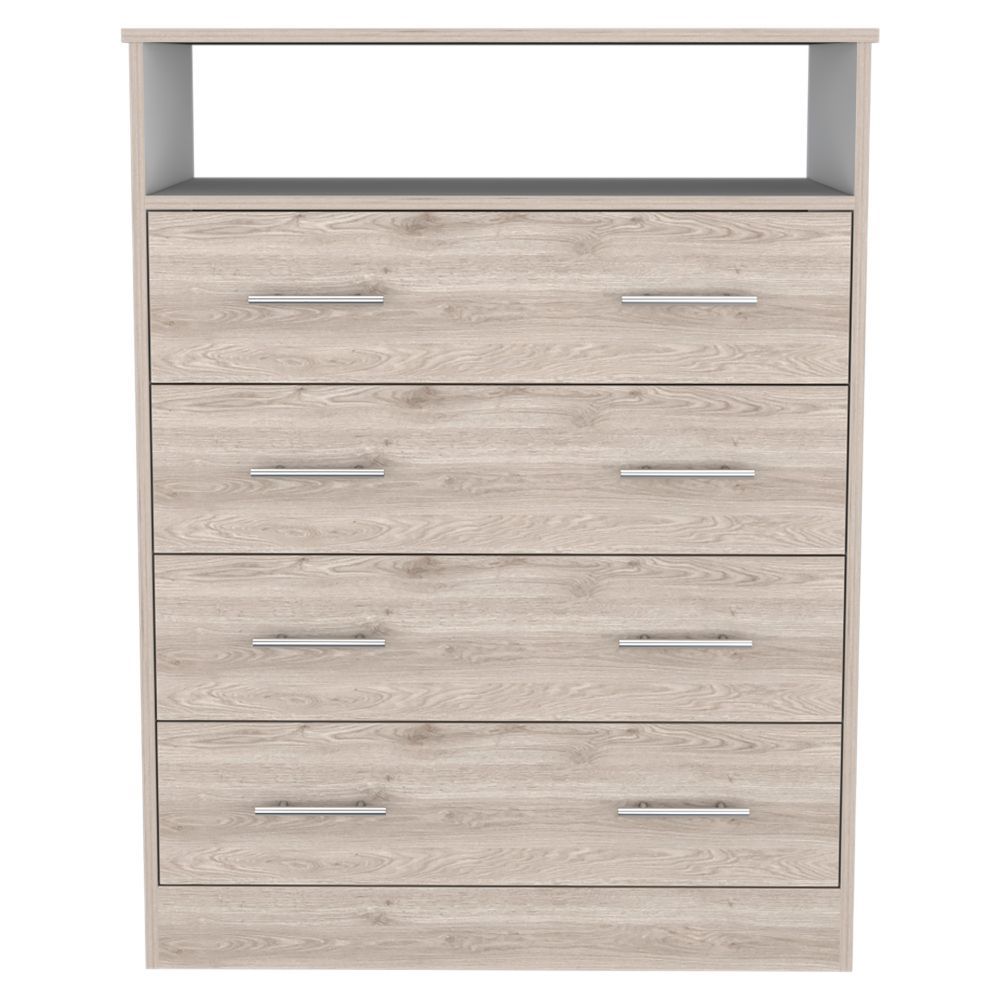 Four Drawer Dresser Wuju, Bedroom, Light Gray / White