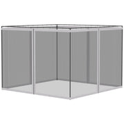 Outsunny Patio Gazebo Mesh Sidewall Netting with Zippers, White Polyester, Fits 10'x13' Canopy Tents