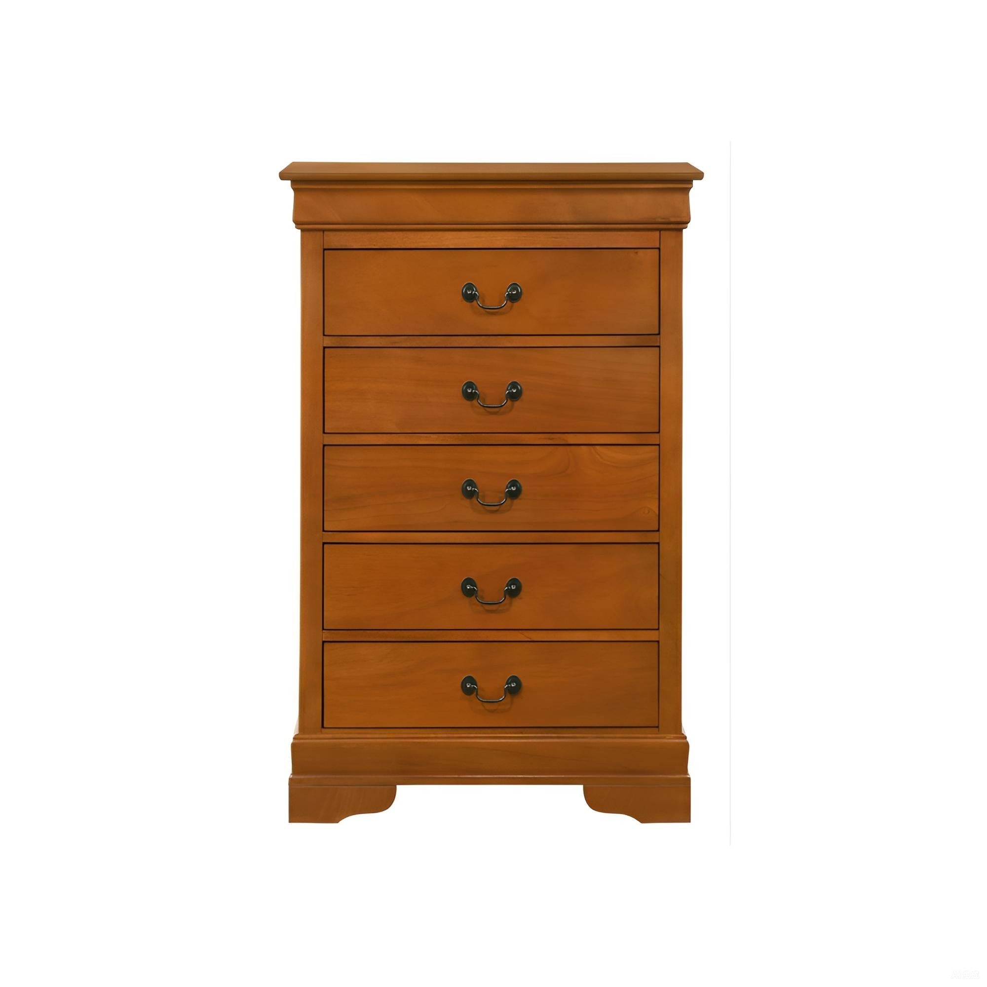 LouisPhillipe Traditional Style G02160-CH Chest with Carved Bases in Oak Particle Board