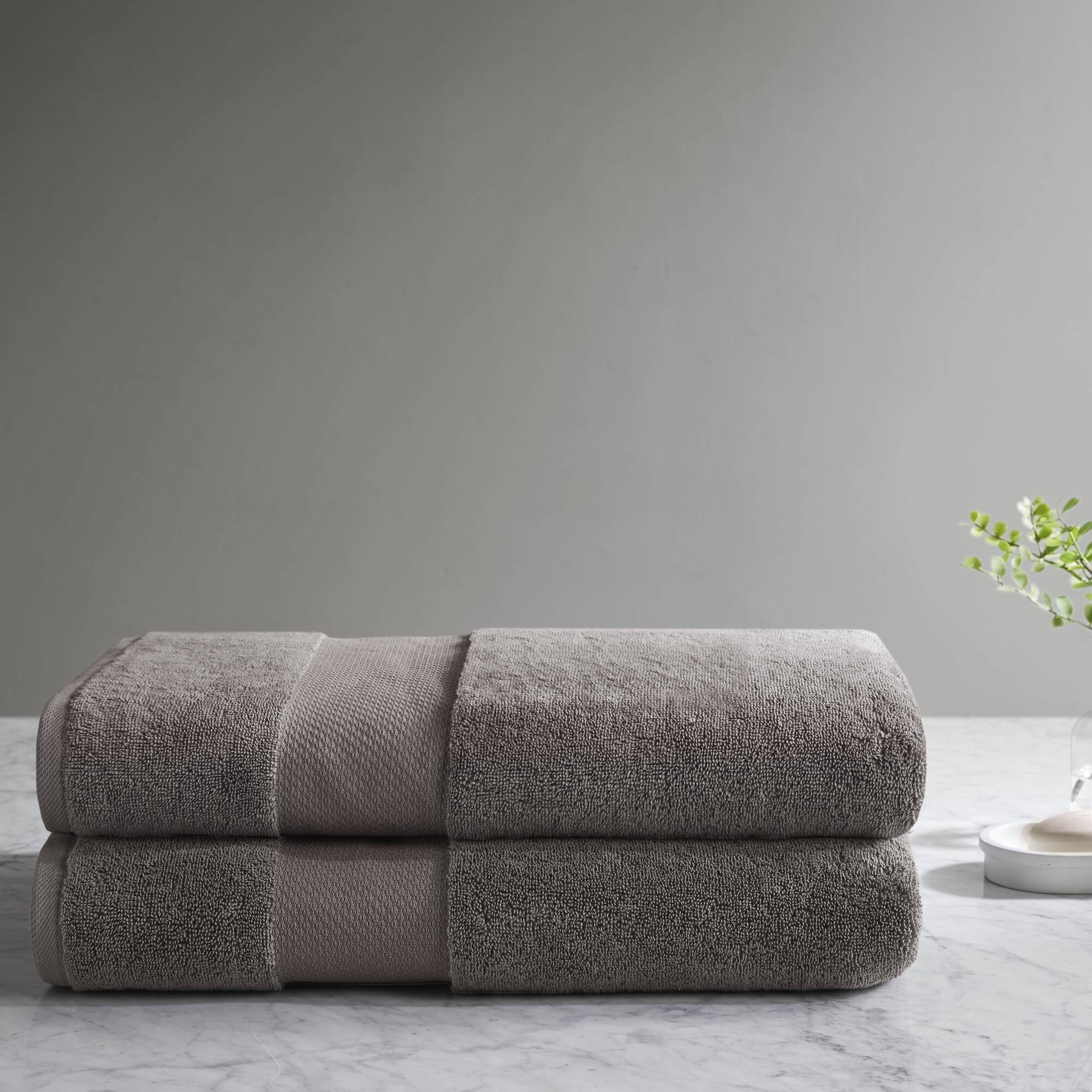 2 PCS 35x70' - 2PK 100% Cotton Bath Sheet Set Charcoal