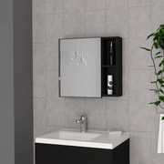 Medicine 18H' Single Door Cabinet, Two External Shelves, Three Interior Shelves , Black