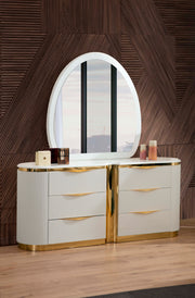 Laura Gold Detailed 6-Drawer Dresser made with Wood in White(Includes Dresser only)  same as B00955980 (CA inventory)