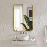 22x30 Inch Gold Metal Framed Rectangular Bathrrom Mirror for Wall.(W2203P183122)