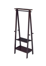 59' Tall Wooden Garment / Coat Rack, Dark Espresso