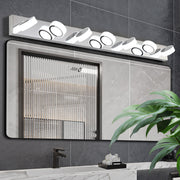 52' Modern 7-Light LED Vanity Light Fixture - Chrome Finish with Acrylic Light Shades - Energy-Efficient Bathroom Wall Sconce - Dimmable for Mirror, Shower, and Bathroom Decor
