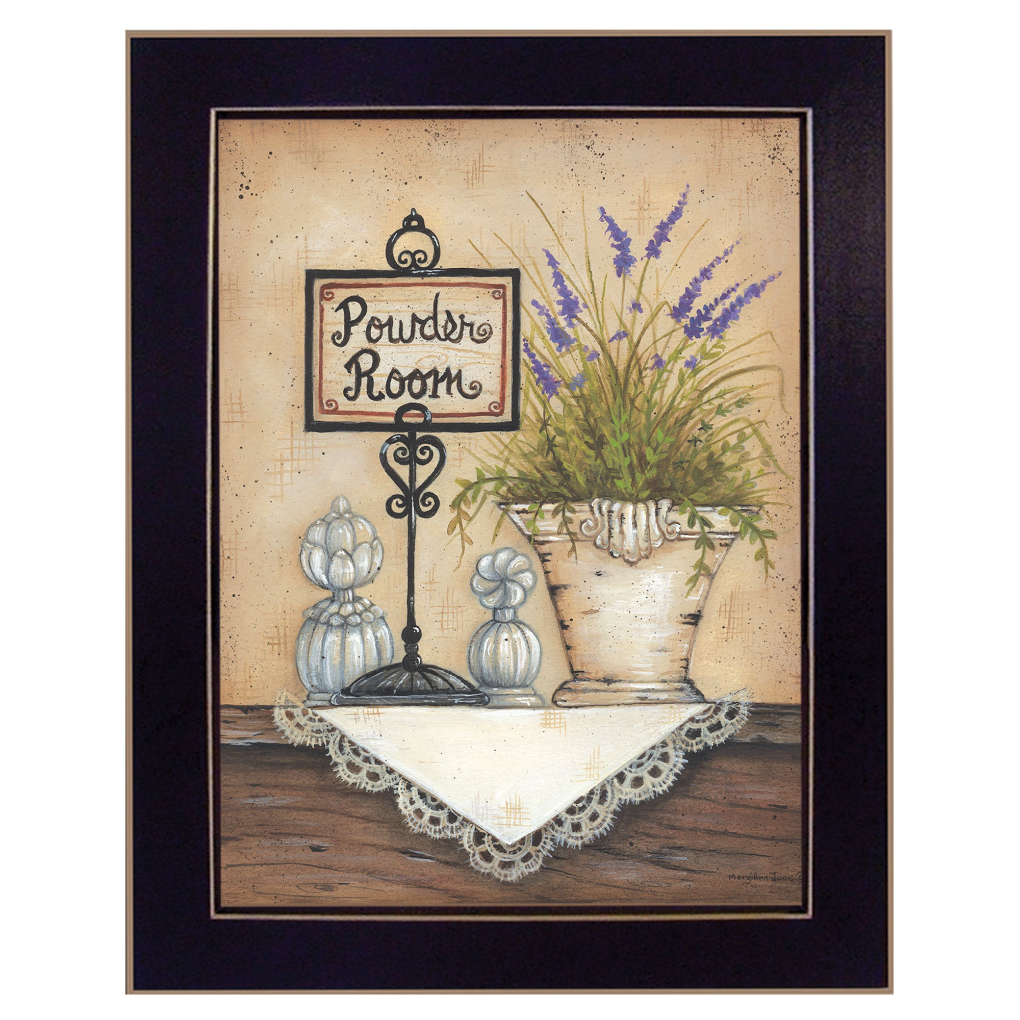 'Powder Room' by Mary Ann June, Ready to Hang Framed Print, Black Frame
