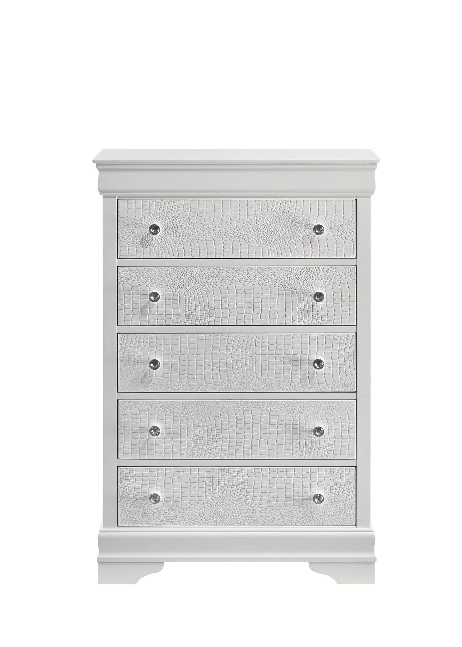 Blaze Modern Style 5-Drawer Chest Made with Wood in White  same as B009P286633 (CA inventory)
