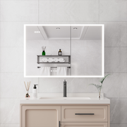 Bathroom Medicine Cabinet with Lights, 36×24 Inch LED Medicine Cabinet with Mirror, Double Door Lighted Medicine Cabinet with Defogger, Dimmer, Clock & Temp Display, 2 Outlets & USB Ports