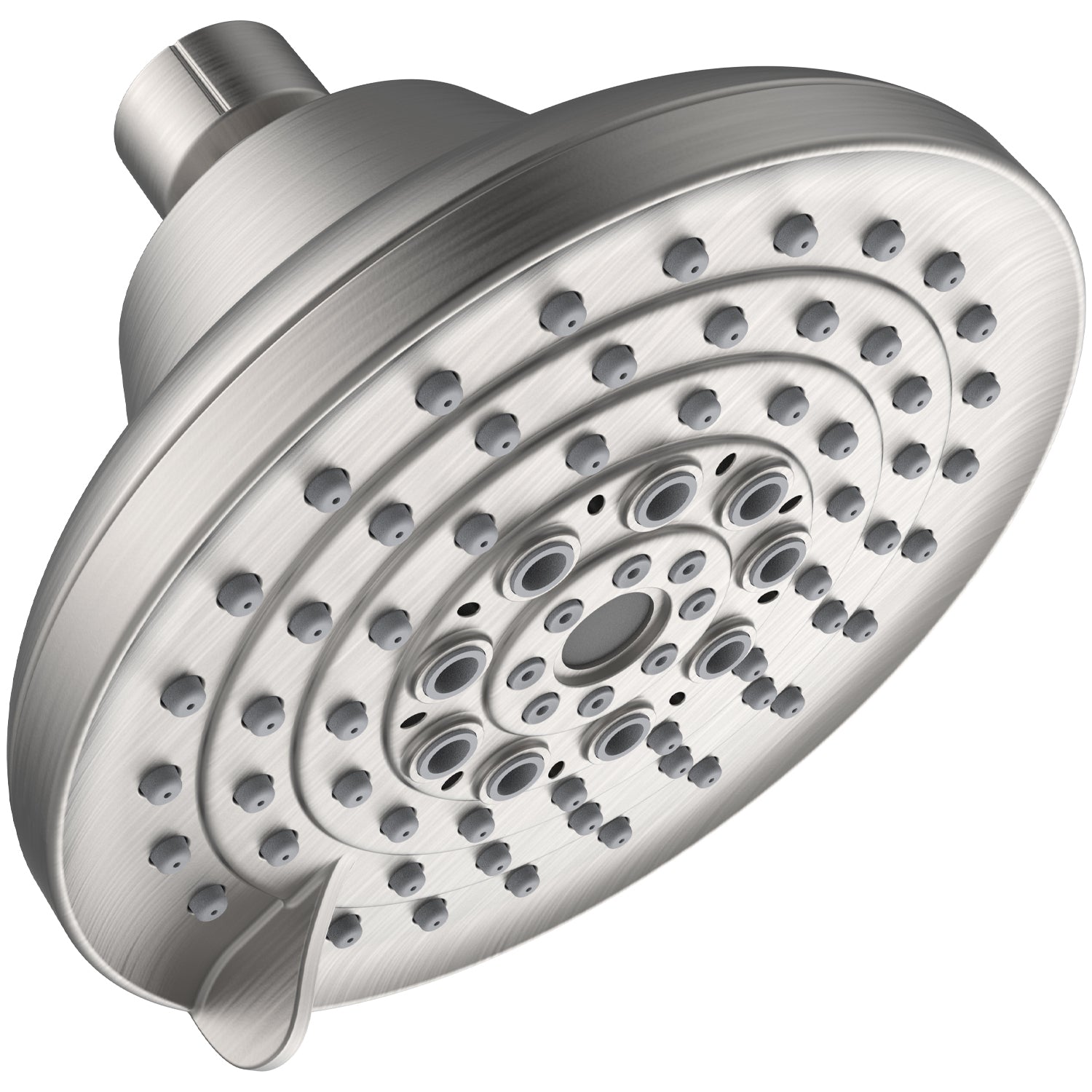6 Spray Settings High Pressure Shower Head 5' Rain Fixed Showerhead - Brushed Nickel Adjustable Shower Head with Anti-Clogging Nozzles, Low Flow Easily Installation