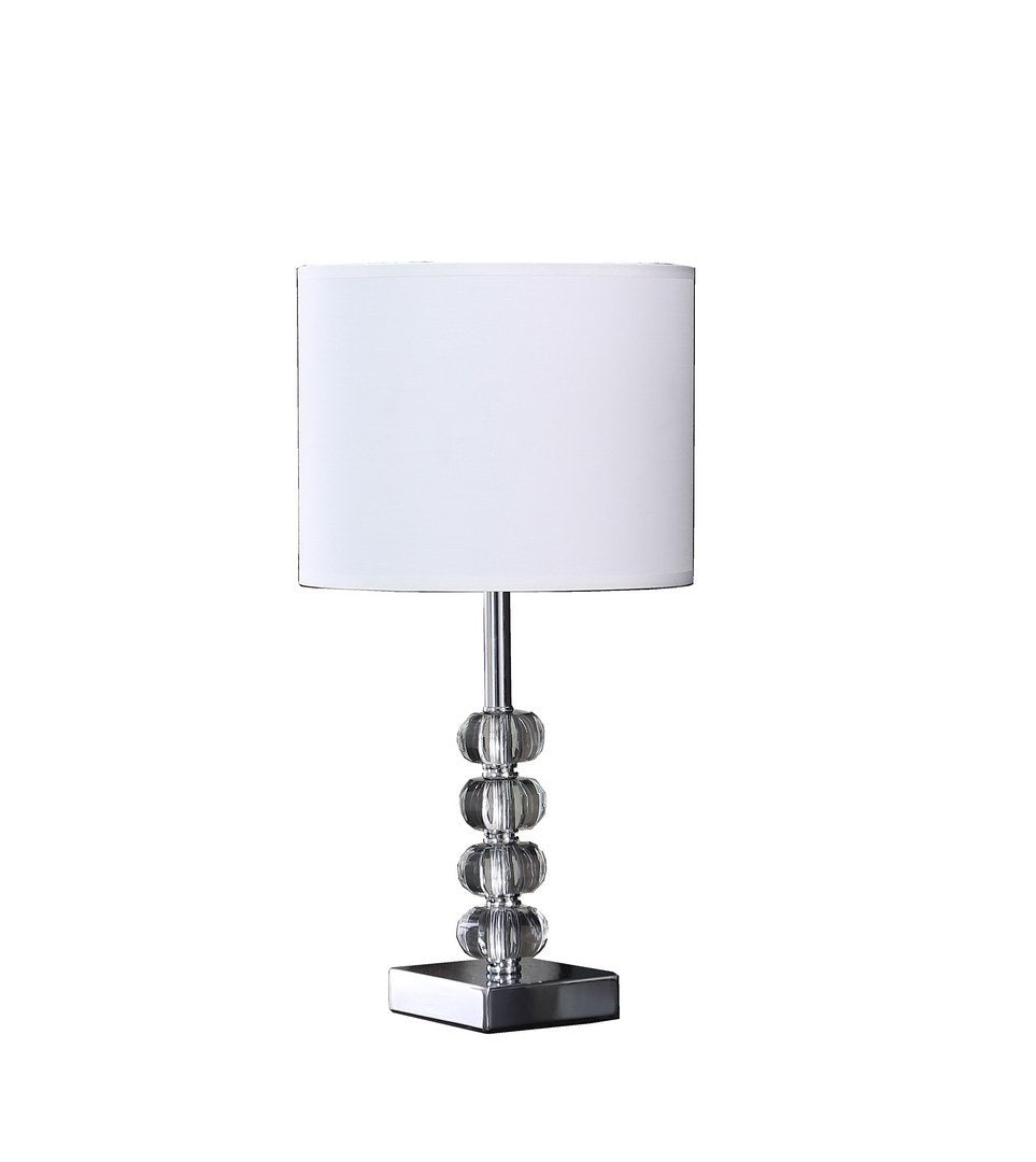 17.75' Olivia Prism Orb Crystal Modern Silver Table Lamp