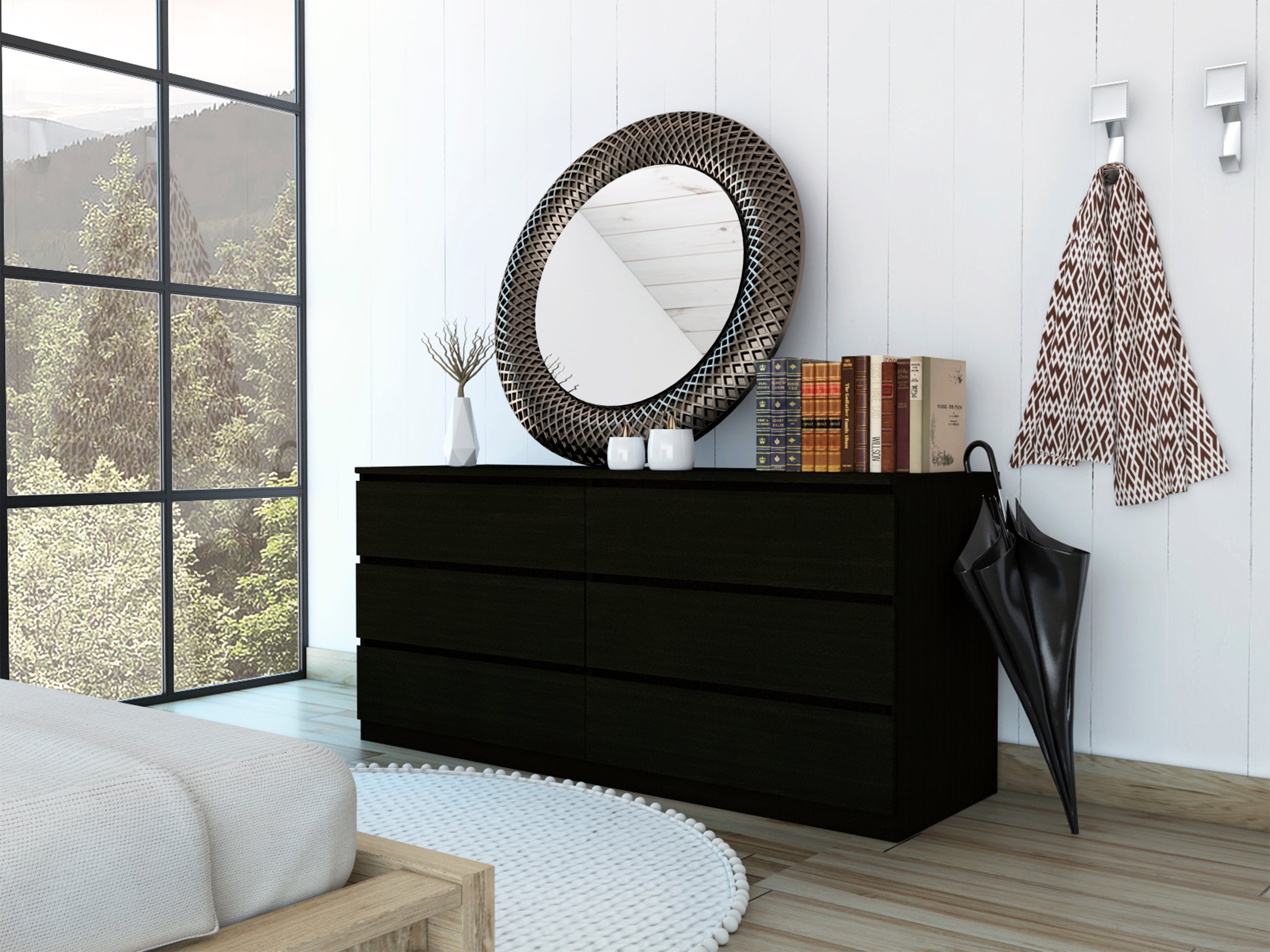 Seul Six Drawer Double Dresser, Superior Top