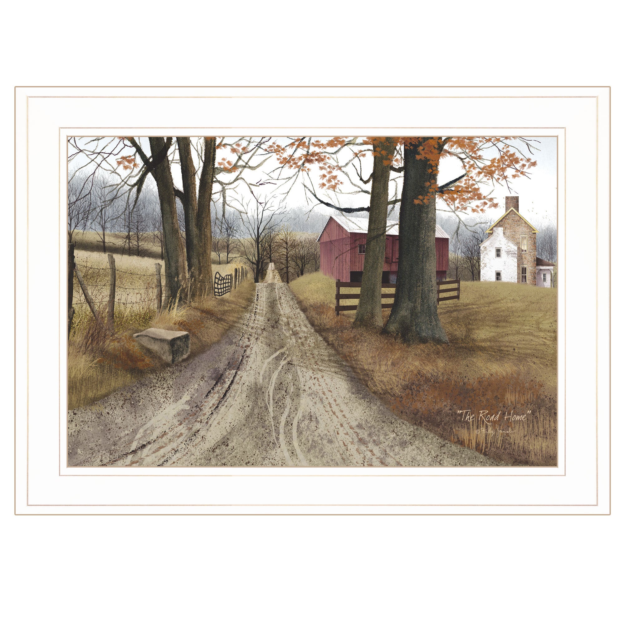 'The Road Home' By Billy Jacobs, Ready to Hang Framed Print, White Frame