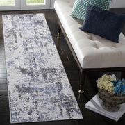 PAYAS Collection 2X8 Grey / Denim / Abstract Runner Rug