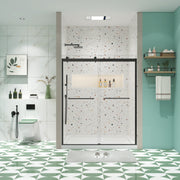 Bypass shower door, sliding door, with 5/16' tempered glass and Matted black finish 6074