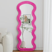 Flannel Full Length Wave rose Floor Mirror  for Bedroom living room Hanging or Against The Wall
