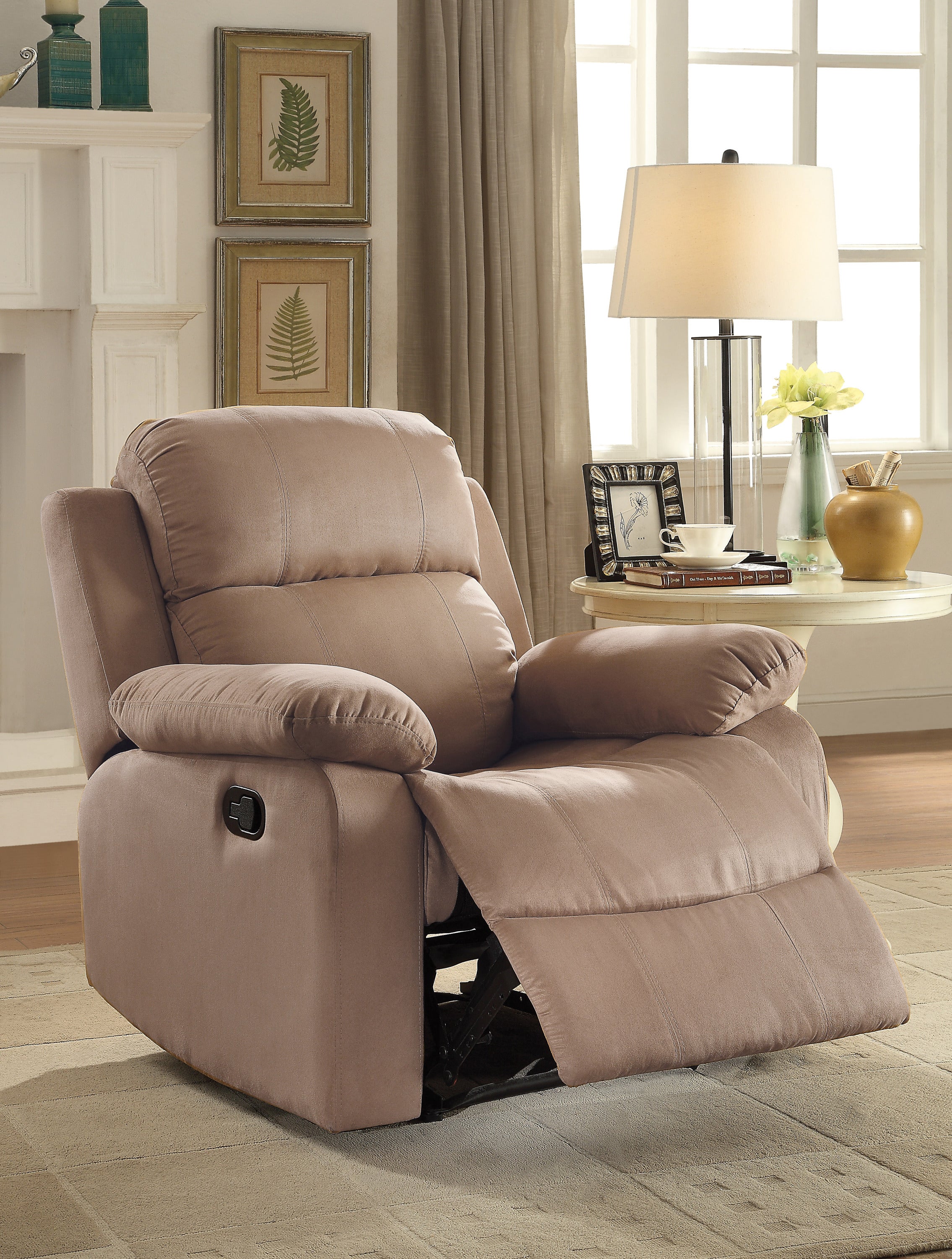 Brown Recliner with Pillow Top Arm