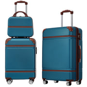 Hardshell Luggage Sets 3 Pieces with TSA Lock, Blue, Lightweight ABS Material, 20'+24' Spinner Suitcase and Cosmetic Case
