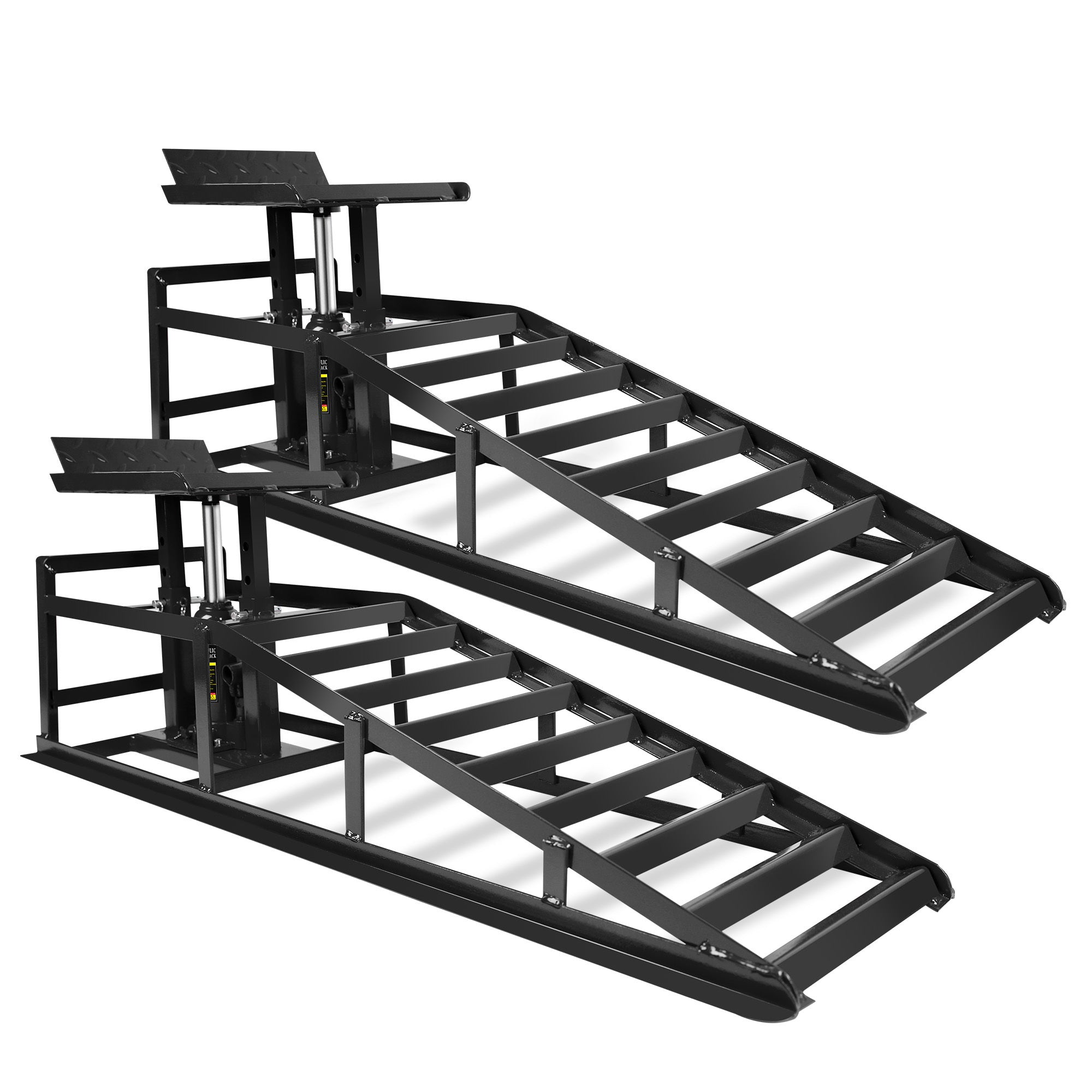 Car Ramps 2 Pack Car Ramps for Oil Changes Heavy Duty Steel Hydraulic High Lift Service Vehicle Ramps 5T Automotive Truck Wheel Ramps with Support Jack for DIY Auto Beauty Stores Repair