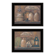 'Love Never Fails' 2-Piece Vignette By Pam Britton, Ready to Hang Framed Print, Black Frame
