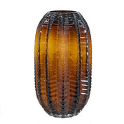 D6x11' Textured Cylindrical Glass Vase with Amber Finish