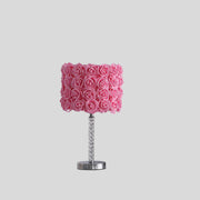 18.25' Pink Roses in Bloom Acrylic / Metal Table Lamp