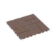 Plastic Interlocking Deck Tiles,44 Pack Patio Deck Tiles,12'x12' Square Waterproof Outdoor All Weather Use, Patio Decking Tiles for Poolside Balcony Backyard, Brown